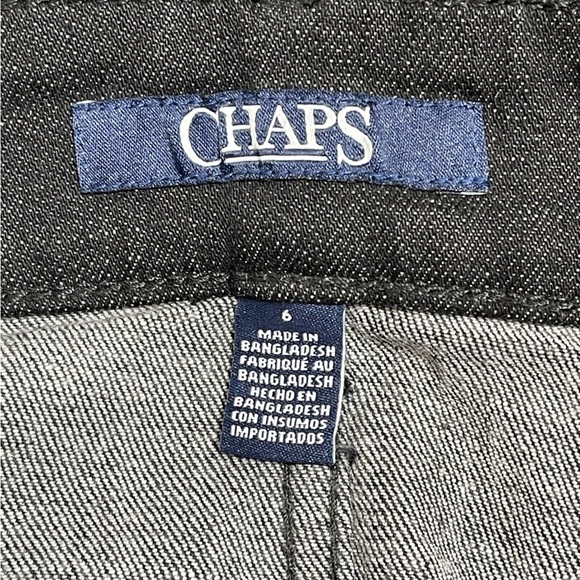 Chaps Button Front Charcoal Denim Skirt Midi Straight Women's Size 6 - Picture 5 of 8